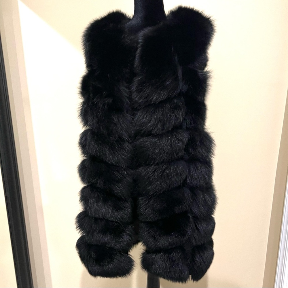 Genuine fox fur vest jacket coat trench winter bomber jacket real fur long vest - Picture 5 of 17